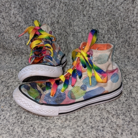 Converse All Star Kid's Rainbow Bubbles Hi Tops - Picture 1 of 9